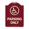 Signmission Parking With New Access Symbol Heavy-Gauge Aluminum Architectural Sign, 24" x 18", BU-1824-23407 A-DES-BU-1824-23407 - alternate 1
